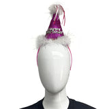 Hot Pink Glitter Happy Birthday Headband (Each)