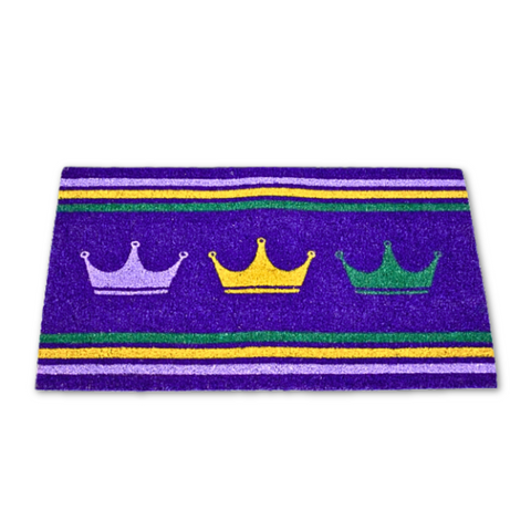 Mardi Gras Victoria Crown Coir Doormat (Each)