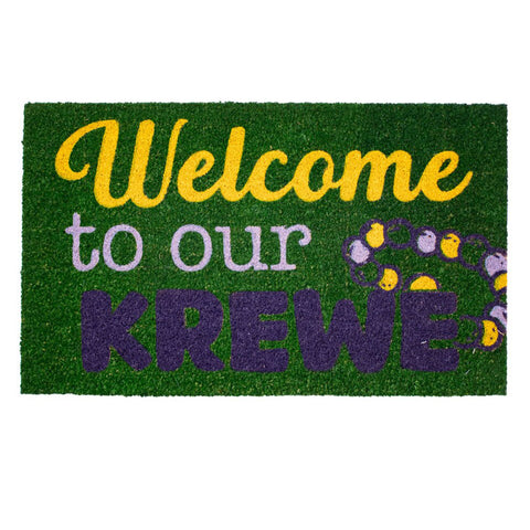 Mardi Gras Welcome to our Krewe Coir Doormat (Each)