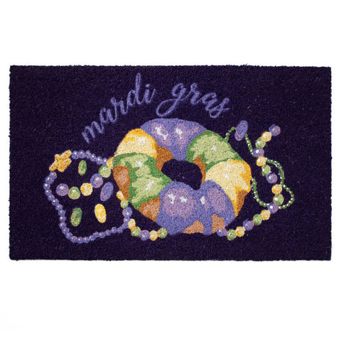 Mardi Gras King Cake Love Coir Doormat (Each)