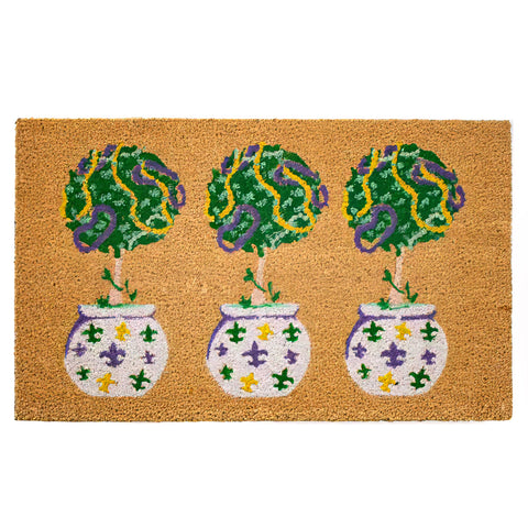 Mardi Gras Topiary Coir Doormat (Each)
