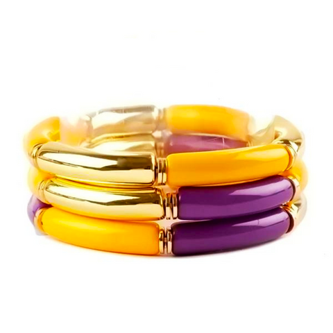 Game Day College Football Acetate Stretch Bracelet (Set of 3)