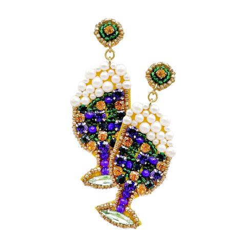 Mardi Gras Bubbles Earrings (Pair)