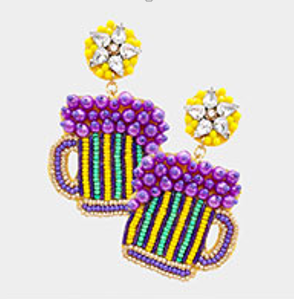 Brew of Mardi Gras Earrings (Pair)