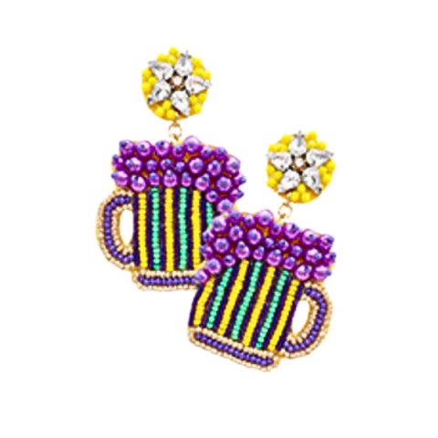 Brew of Mardi Gras Earrings (Pair)