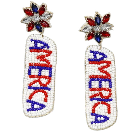 America Seed Beaded Earrings (Pair)