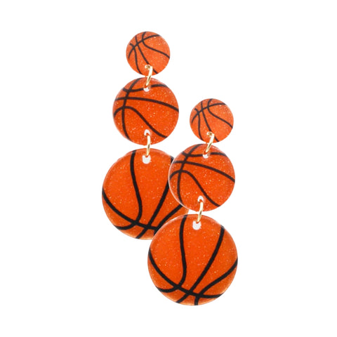 Basketball Acetate Link Earrings (Pair)