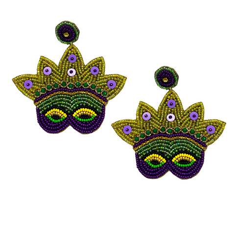 Large Mardi Gras Mask Earrings (Pair)