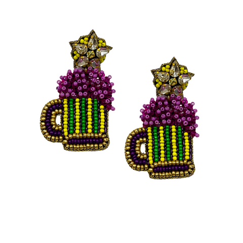 Mardi Gras Mugs Earrings (Pair)