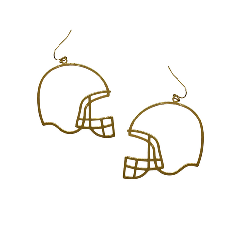 Gold Football Helmet Dangle Earrings (Each)