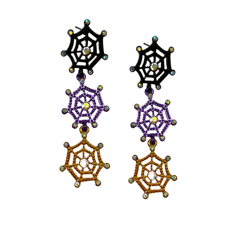 Halloween Spider Web Drop Earrings (Each)