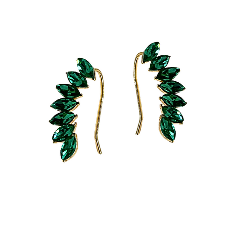 Dark Green Crystal Earrings (Each)