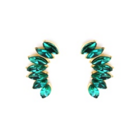 Dark Green Crystal Earrings (Each)