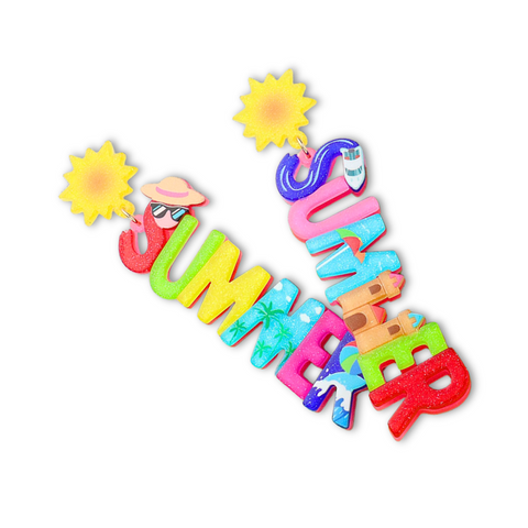 Multi Color Summer Dangle Earrings (Pair)
