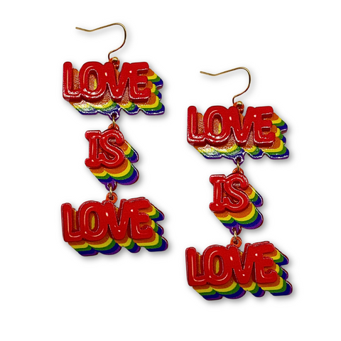 Rainbow Love Is Love Earrings (Pair)