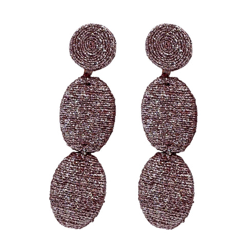 Purple Metallic Drop Earrings (Pair)