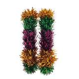 Mardi Gras Tinsel Small Hoop Earrings (Pair)