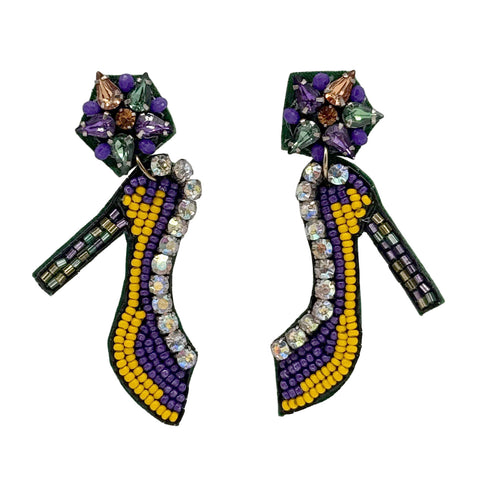 Mardi Gras Stiletto Post Earrings (Pair)