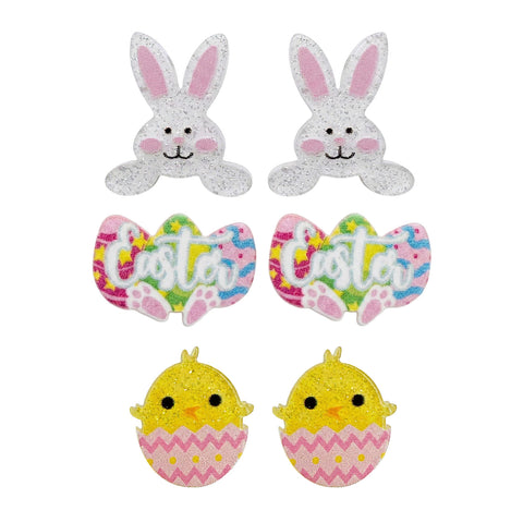 Easter Bunny, Egg and Chick Earring Set (Set of 3)