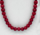 27" Solid Red Volcanic Rock Necklace (Pack of 6)