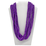 27" Solid Purple Volcanic Rock Necklace (Pack of 6)