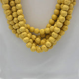 27" Solid Yellow Volcanic Rock Necklace (Pack of 6)