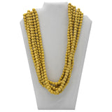 27" Solid Yellow Volcanic Rock Necklace (Pack of 6)