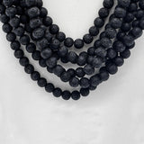 27" Solid Black Volcanic Rock Necklace (Pack of 6)