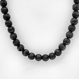 27" Solid Black Volcanic Rock Necklace (Pack of 6)