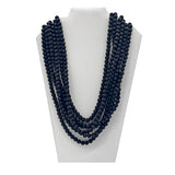 27" Solid Black Volcanic Rock Necklace (Pack of 6)