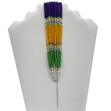 Mardi Gras Multistrand Beaded Color Block Necklace (Each)