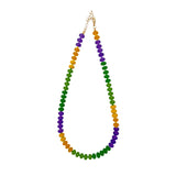 Mardi Gras Color Block Beaded Necklace (Each)