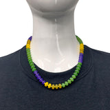 Mardi Gras Color Block Beaded Necklace (Each)