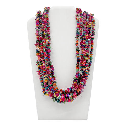 27" Rainbow Shell Stone Necklace (Pack of 6)
