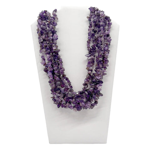 27" Amethyst Stone Necklace (Pack of 6)