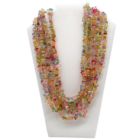 27" Colorful Crystal Chip Stone Necklace (Pack of 6)