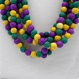 27" Purple, Green and Yellow Volcanic Rock Necklace (Pack of 6)