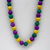 27" Purple, Green and Yellow Volcanic Rock Necklace (Pack of 6)