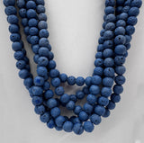 27" Solid Dark Blue Volcanic Rock Necklace (Pack of 6)