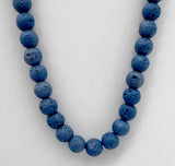27" Solid Dark Blue Volcanic Rock Necklace (Pack of 6)