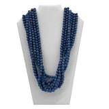 27" Solid Dark Blue Volcanic Rock Necklace (Pack of 6)