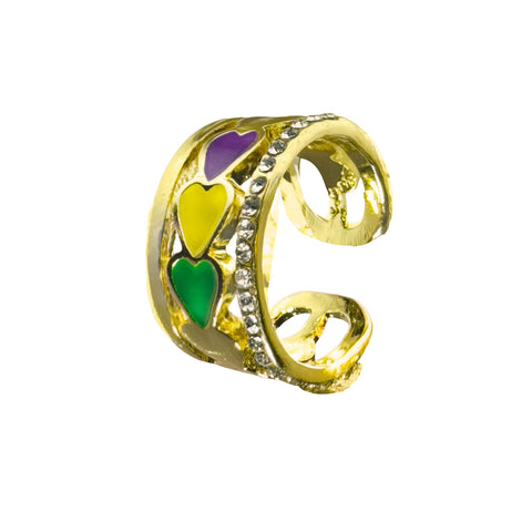 Mardi Gras Heart Ring (Each)