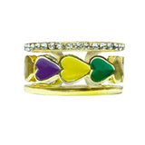 Mardi Gras Heart Ring (Each)