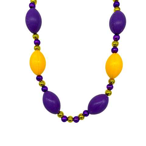 LED Purple and Gold Football Necklace (Each)