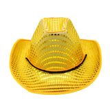 Yellow Sequin LED EL Wire Cowboy Hat (Each)