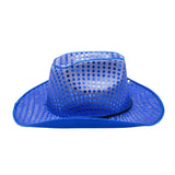 Blue Sequin LED EL Wire Cowboy Hat (Each)
