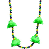 LED Purple, Green, and Gold Bead Necklace with 4 Alligators - 3 Flashing Modes (Each)