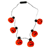 40" LED Pumpkin Halloween Necklace (Each)