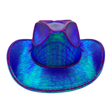 Purple Holographic LED EL Wire Cowboy Hat (Each)