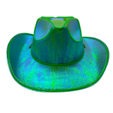 Green Holographic LED EL Wire Cowboy Hat (Each)